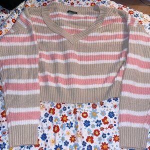 striped crop top sweater
